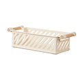 HavenRack Stackable Bathroom Storage Basket with Beech-Wood Handle