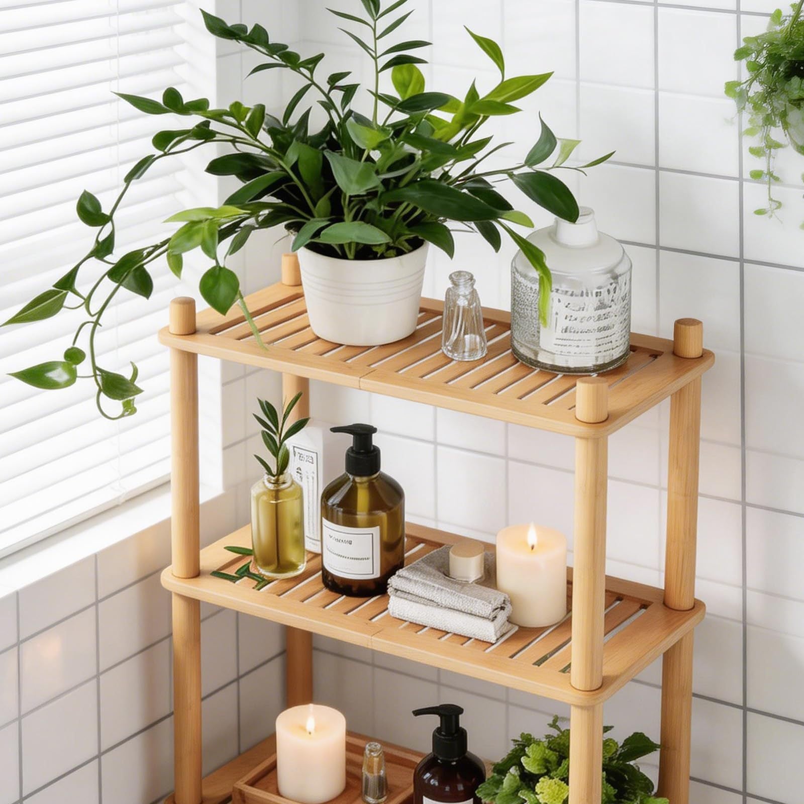 HavenRack 3-Tier Bamboo Over-the-Toilet Storage Rack – Freestanding Bathroom Organizer