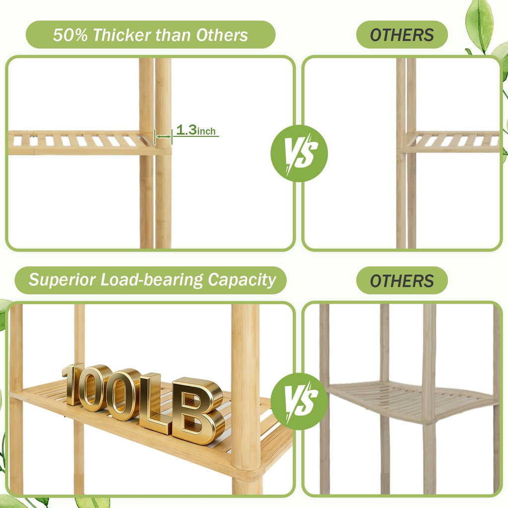 HavenRack 3-Tier Bamboo Over-the-Toilet Storage Rack – Freestanding Bathroom Organizer