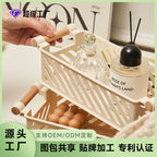 HavenRack Stackable Bathroom Storage Basket with Beech-Wood Handle