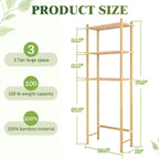 HavenRack 3-Tier Bamboo Over-the-Toilet Storage Rack – Freestanding Bathroom Organizer